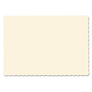 Hoffmaster Placemats, Smooth Surface, Scalloped Edges, 13.5" x 9.5", Ecru, 1,000/Carton (310522)