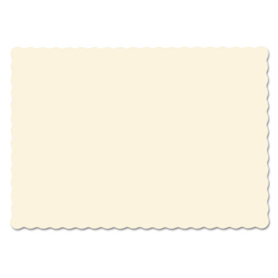 Hoffmaster Placemats, Smooth Surface, Scalloped Edges, 13.5" x 9.5", Ecru, 1,000/Carton (310522)