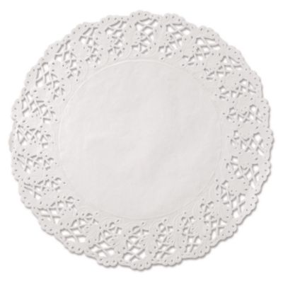Hoffmaster Kenmore Lace Doilies, Round, 16.5", White, 500/Carton (500260)