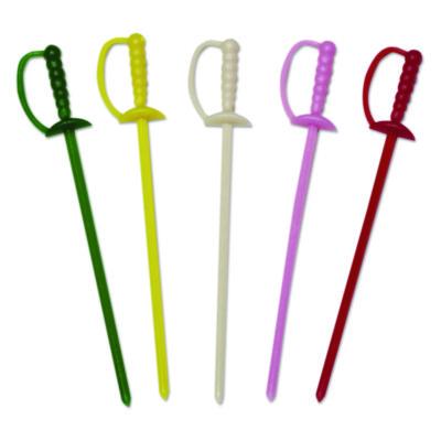AmerCareRoyal Sword Picks, Plastic, 3.25", Assorted Colors, 10,000/Carton (RP147)
