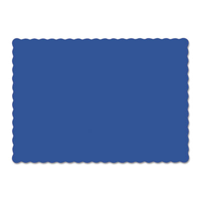 Hoffmaster Placemats, Smooth Surface, Scalloped Edges, 13.5" x 9.5", Navy Blue, 1,000/Carton (310523)
