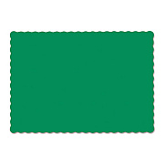 Hoffmaster Placemats, Smooth Surface, Scalloped Edges, 13.5" x 9.5", Jade, 1,000/Carton (310526)
