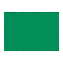 Hoffmaster Placemats, Smooth Surface, Scalloped Edges, 13.5" x 9.5", Jade, 1,000/Carton (310526)
