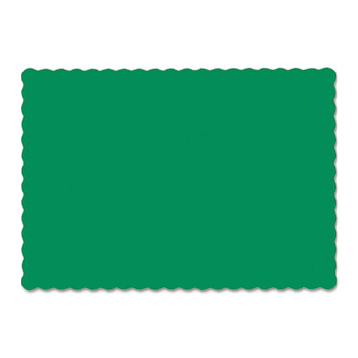 Hoffmaster Placemats, Smooth Surface, Scalloped Edges, 13.5" x 9.5", Jade, 1,000/Carton (310526)