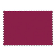 Hoffmaster Placemats, Smooth Surface, Scalloped Edges, 13.5" x 9.5", Burgundy, 1,000/Carton (310524)