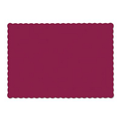 Hoffmaster Placemats, Smooth Surface, Scalloped Edges, 13.5" x 9.5", Burgundy, 1,000/Carton (310524)