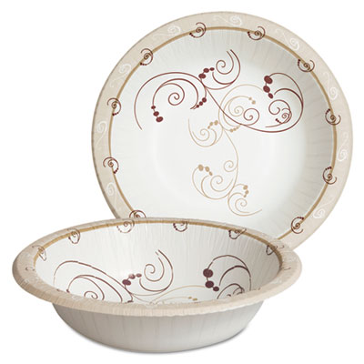 Dart Symphony Paper Dinnerware, Heavyweight Bowl, 12 oz, Tan, 125/Pack (HB12J8001PK)