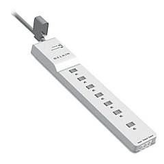 Belkin Home/Office Surge Protector, 7 Outlets, 12 ft Cord, 2160 Joules, White (BE10720012)