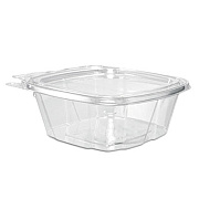 Dart ClearPac SafeSeal Tamper-Resistant/Evident Containers, Flat Lid, 12 oz, Clear, Plastic, 100/Bag, 2 Bags/Carton (CH12DEF)