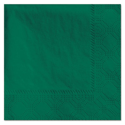 Hoffmaster Beverage Napkins, 2-Ply, 9.5 x 9.5, Hunter Green, 1,000/Carton (180337)