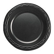 Genpak Elite Laminated Foam Dinnerware, Plate, 6" Dia, Black,125/pack, 8 Pack/carton (LAM063L)