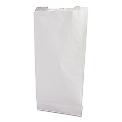Bagcraft Grease-Resistant Single-Serve Bags, 6" x 0.75" x 6.5", White, 2,000/Carton (300405)