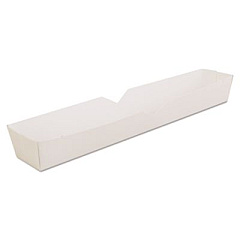 SCT Footlong Hot Dog Tray, 10.25 x 1.5 x 1.25, White, Paper, 500/Carton (0711)
