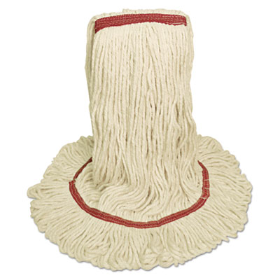 Boardwalk Mop Head, Premium Standard Head, Cotton/Rayon Fiber, Large, White, 12/Carton (503WHNB)