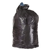 Trinity Plastics Low-Density Can Liners, 45 gal, 1.25 mil, 23" x 46", Black, Flat Pack, 100/Carton (ML4046H)