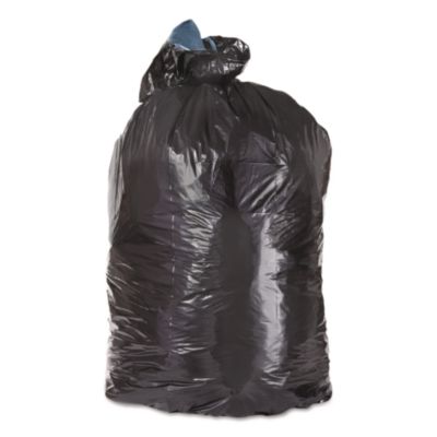 Trinity Plastics Low-Density Can Liners, 56 gal, 1.25 mil, 43" x 47", Black, Flat Pack, 100/Carton (ML4347H)