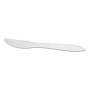 GEN Wrapped Cutlery, 6.25" Knife, Mediumweight, Polypropylene, White, 1,000/Carton (GENMWKIW)