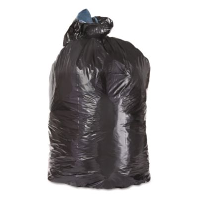 Trinity Plastics Low-Density Can Liners, 45 gal, 1.6 mil, 23" x 46", Black, Flat Pack, 100/Carton (ML4046X)
