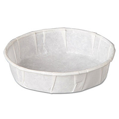Genpak Squat Paper Portion Cup, Pleated, 1 Oz, White, 250/bag, 20 Bags/carton (F100S)