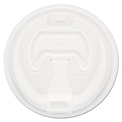 Dart Optima Reclosable Lid, Fits 12 oz to 24 oz Hot Cups, Plastic, White, 100/Pack, 10 Packs/Carton (16RCL)