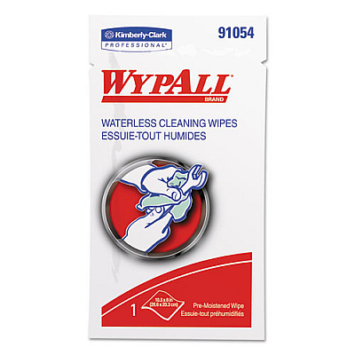 WypAll Waterless Hand Wipes, Polypropylene, 10 1/2 X 8, 75/pack, 100/carton (91054)