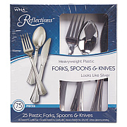 WNA Heavyweight Plastic Cutlery Combo: Fork, Knife, Spoon; Silver, 450/carton (612375CT)
