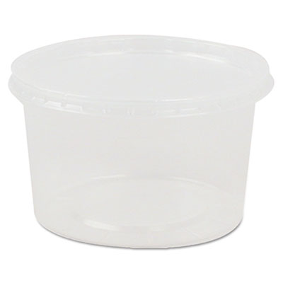 WNA Deli Containers and Lids, 8 oz, 4.56" Diameter x 1.09" h, Clear, Plastic, 250/Carton (APCOMBO08)