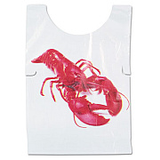AmerCareRoyal Poly Lobster Bib, Adult, White, 500/Box, 5 Boxes/Carton (PB25)