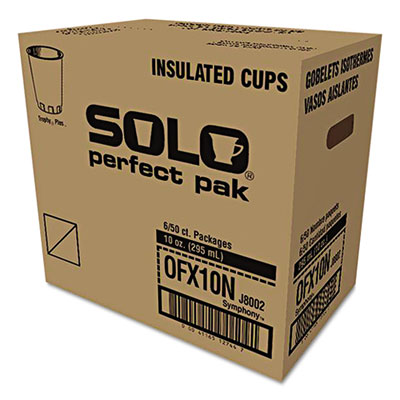 Dart Trophy Plus Dual Temp Symphony Perfect Pak Hot/Cold Drink Cups, 10 oz, Tan, 300/Carton (OFX10NJ802CT)