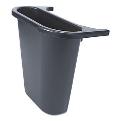 Rubbermaid Commercial Saddle Basket Recycling Bin, Plastic, Black (295073BLA)