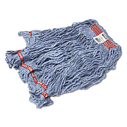 Rubbermaid Commercial Swinger Loop Wet Mop Heads, Cotton/Synthetic, Large, Blue, 6/Carton (C113BLU)