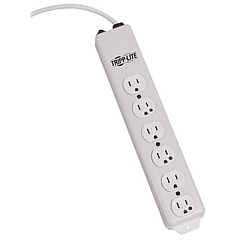 Tripp Lite Medical-Grade Power Strip Not for Patient-Care Vicinity, 6 Outlets, 6 ft Cord (PS606HG)