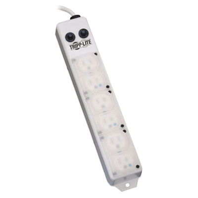 Tripp Lite Medical-Grade Power Strip for Patient-Care Vicinity, 6 Outlets, 15 ft Cord (PS615HGOEM)