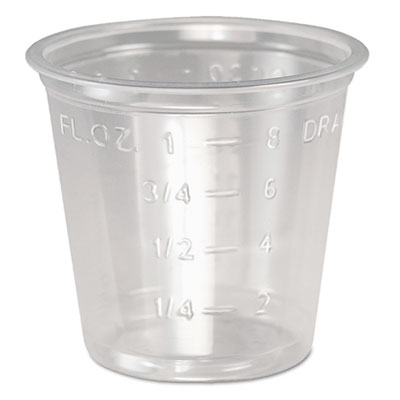 Dart PLASTIC MEDICAL AND DENTAL CUPS, 1 OZ, CLEAR, GRADUATED, 5000/CARTON (P101M)