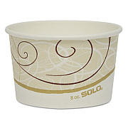 Dart Single Poly Paper Containers, 8 oz, 3.8" Diameter x 2.3"h, Symphony Design, 50/Pack, 20 Pack/Carton (VS508SYM)