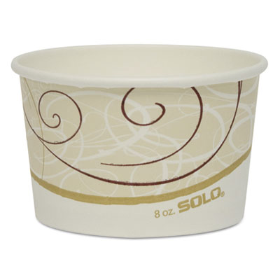 Dart Single Poly Paper Containers, 8 oz, 3.8" Diameter x 2.3"h, Symphony Design, 50/Pack, 20 Pack/Carton (VS508SYM)