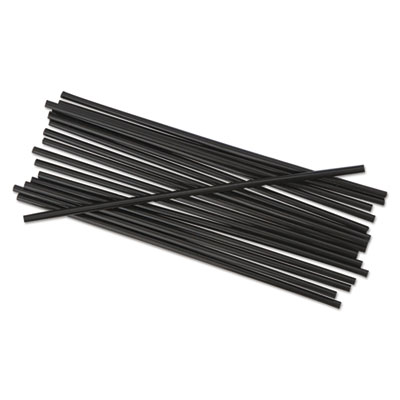 Boardwalk SINGLE-TUBE STIR-STRAWS, 5 1/4", BLACK, 1000/PACK (BWKSTRU525B10PK)