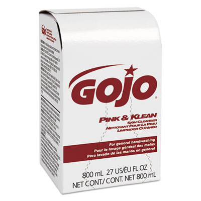 GOJO Pink and Klean Skin Cleanser, Floral, 800 mL Bag-in-Dispenser Refill (912812EA)