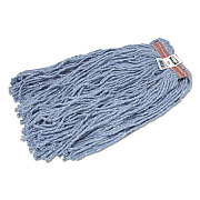 Rubbermaid Commercial Non-Launderable Cut-End Blend Mop Head, Cotton/Synthetic, Blue, 20 oz, 1" Headband, 12/Carton (F51712BLU)