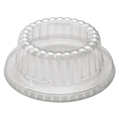 SOLO Flat-Top Dome PET Plastic Lids, For 12 oz Containers, 4.34" Diameter x 1.5" h, Clear, 1,000/Carton (DF120090)