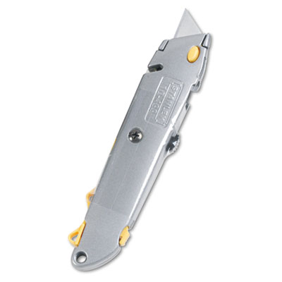 Stanley Quick-Change Utility Knife with Retractable Blade and Twine Cutter, Gray (10499BX)