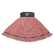 Rubbermaid Commercial Maximizer Microfiber Mop Heads, Large, Red, 6/Carton (1924816)