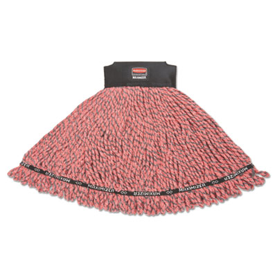 Rubbermaid Commercial Maximizer Microfiber Mop Heads, Large, Red, 6/Carton (1924816)