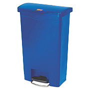 Rubbermaid Commercial Slim Jim Resin Step-On Container, Front Step Style, 13 Gal, Blue (1883593)