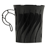 WNA Classicware Plastic Mugs, 8 oz, Black, 8/Pack, 24 Packs/Carton (CWM8192BK)