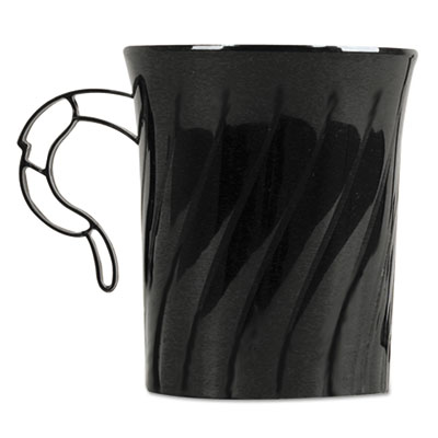 WNA Classicware Plastic Mugs, 8 oz, Black, 8/Pack, 24 Packs/Carton (CWM8192BK)