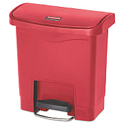 Rubbermaid Commercial Slim Jim Streamline Resin Step-On Container, Front Step Style, 4 gal, Polyethylene, Red (1883563)