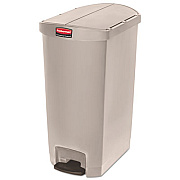 Rubbermaid Commercial Slim Jim Streamline Resin Step-On Container, End Step Style, 18 gal, Polyethylene, Beige (1883551)