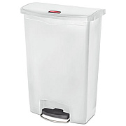 Rubbermaid Commercial Slim Jim Streamline Resin Step-On Container, Front Step Style, 24 gal, Polyethylene, White (1883561)
