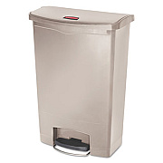 Rubbermaid Commercial Streamline Resin Step-On Container, Front Step Style, 24 gal, Polyethylene, Beige (1883552)
